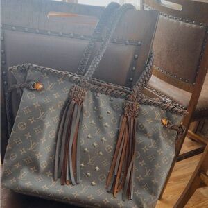 Louis Vuitton Gray and Brown Monogram Tote